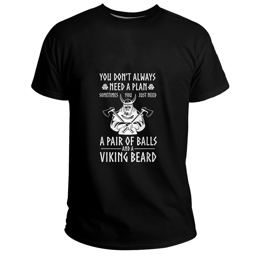 Custom Viking Beard Scandinavia Warrior Nordic Mythology Thor Basic TShirt Viking T Shirt For Men