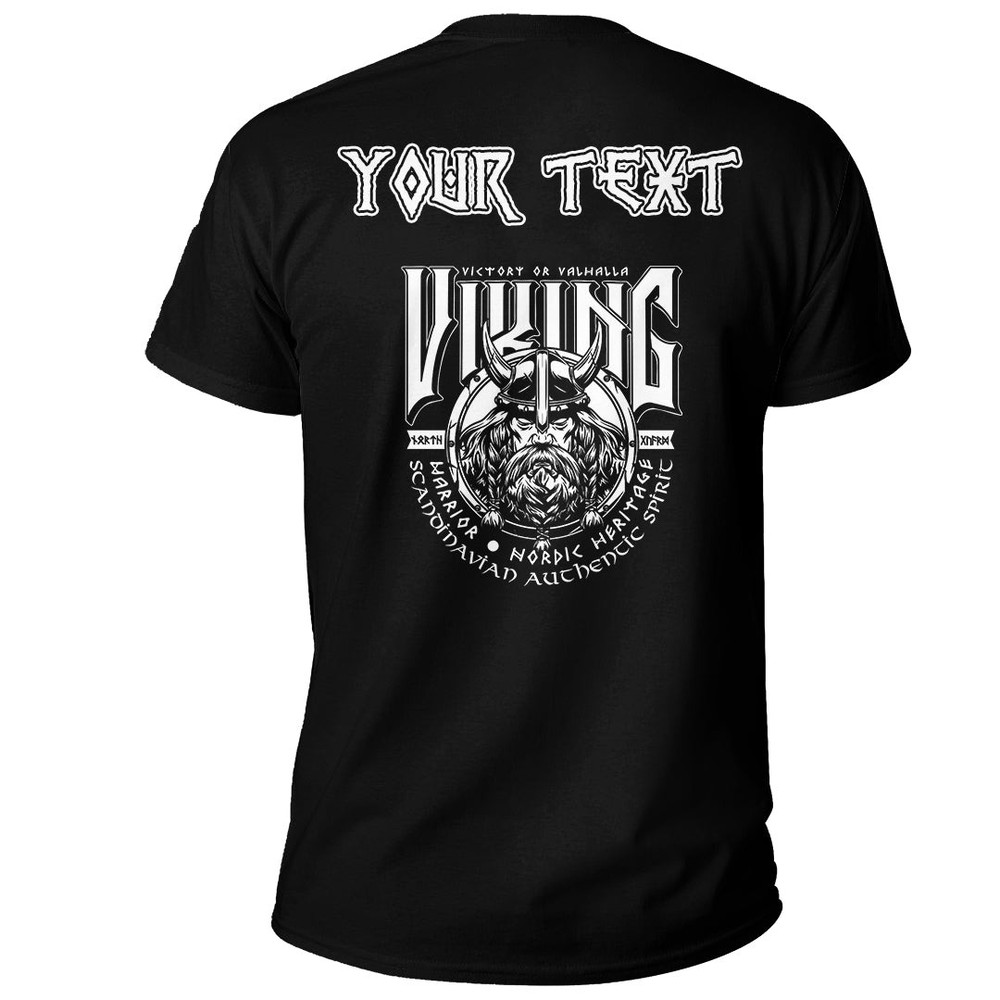Custom Victory or ValhallViking Basic TShirt Viking T Shirt For Men Women