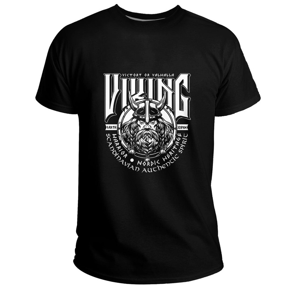 Custom Victory or ValhallViking Basic TShirt Viking T Shirt For Men Women