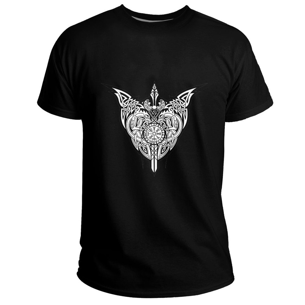 Custom Vegvisir Tattoo Basic TShirt Viking T Shirt For Men Women