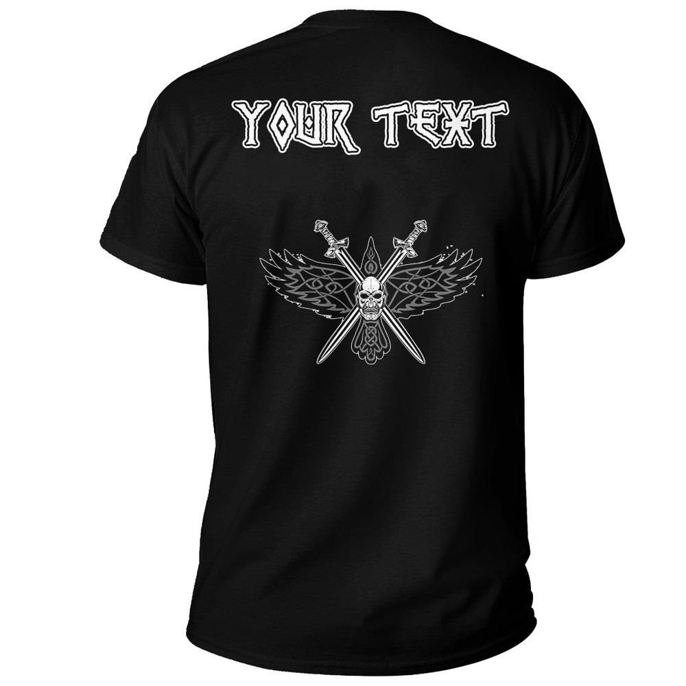 Custom Two Crossed Swords And Skull Basic TShirt Viking T Shirt For Men Women