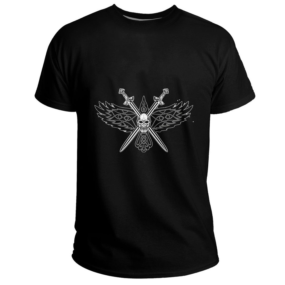 Custom Two Crossed Swords And Skull Basic TShirt Viking T Shirt For Men Women