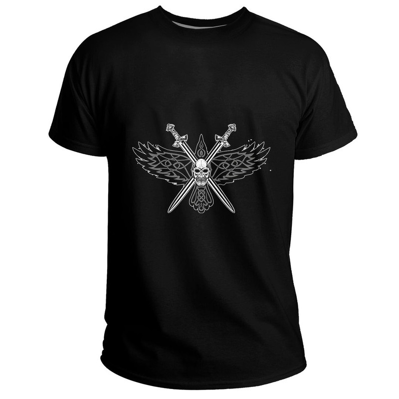 Custom Two Crossed Swords And Skull Basic TShirt Viking T Shirt For Men Women