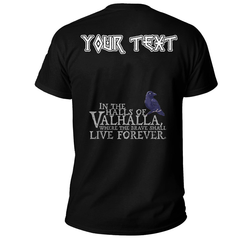 Custom Til Valhalla Tee for men Until Valhalla Viking Odins RavenBasic TShirt Viking T Shirt For M