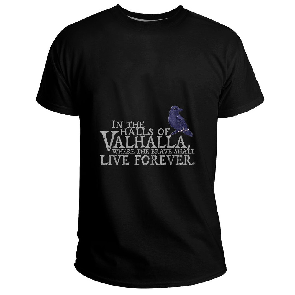 Custom Til Valhalla Tee for men Until Valhalla Viking Odins RavenBasic TShirt Viking T Shirt For M