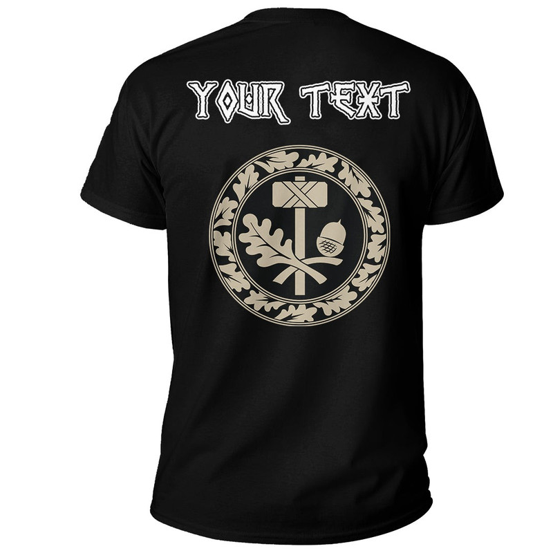 Custom Thors Hammer Mjolnir And The Scandinavian Oak Leaf Ornament Basic TShirt Viking T Shirt For