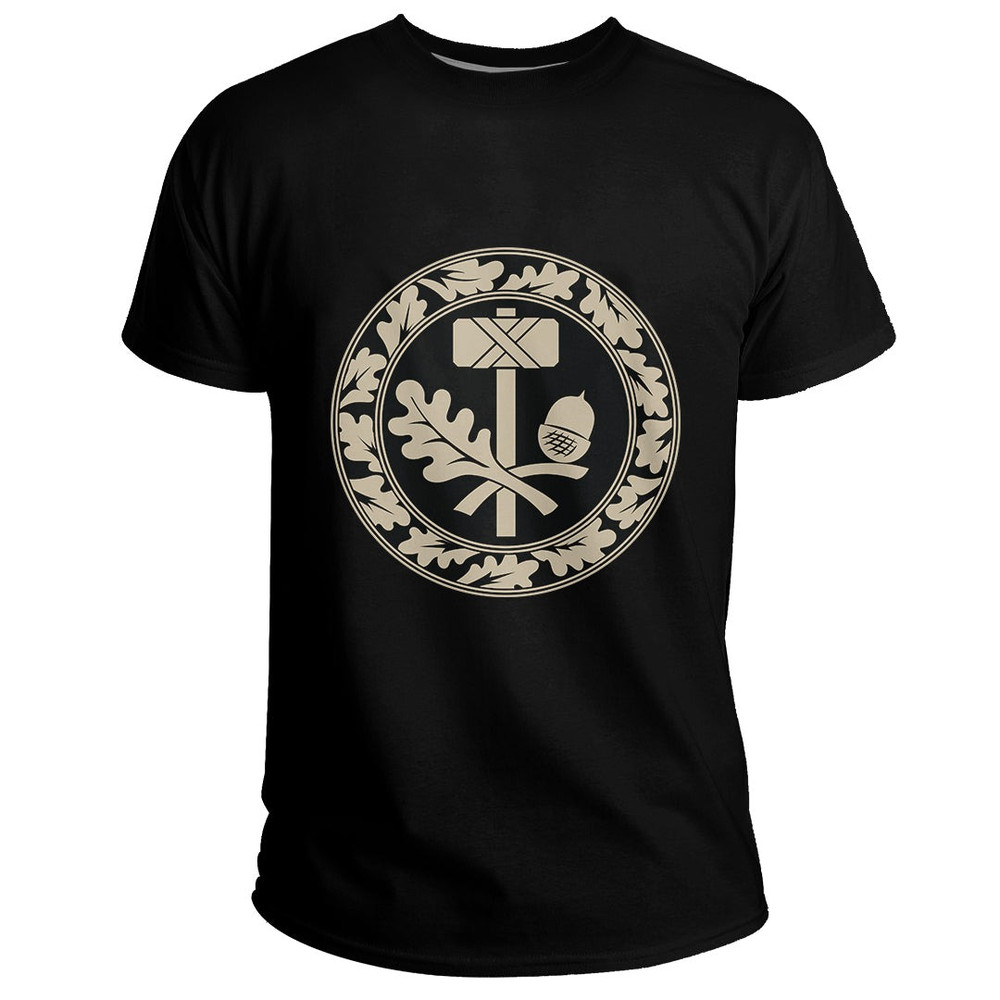 Custom Thors Hammer Mjolnir And The Scandinavian Oak Leaf Ornament Basic TShirt Viking T Shirt For