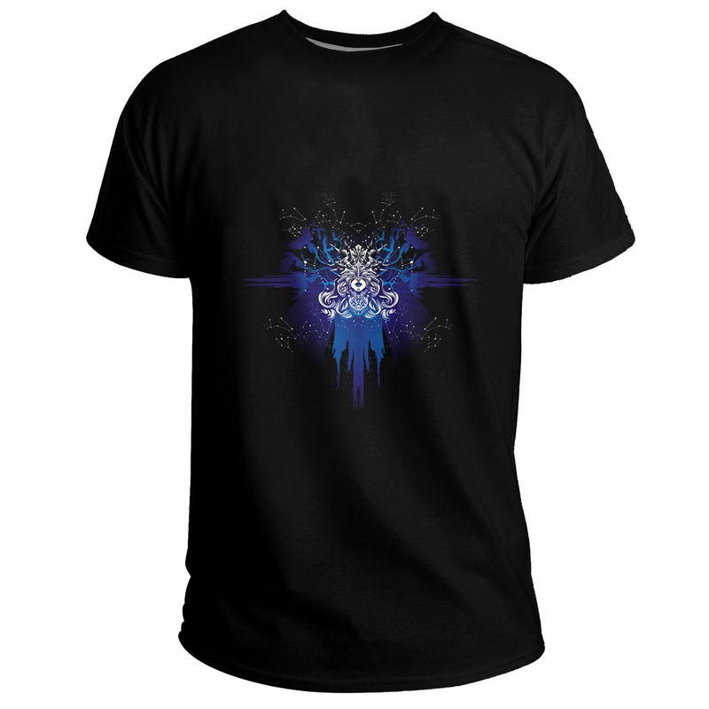 Custom The Valkyrie At The Starry Sky Through Which Flies Flock Of Birds Basic TShirt Viking T Shi