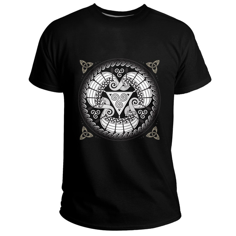 Custom The Three Scandinavian Ships Drakkar Basic TShirt Viking T Shirt For Men Women