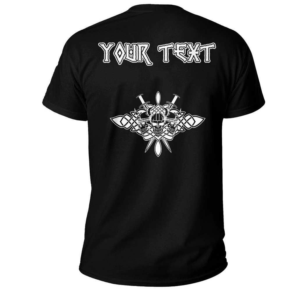 Custom The Image Skull In An Ancient Helmet Of And Celtic Patterns Basic TShirt Viking T Shirt For