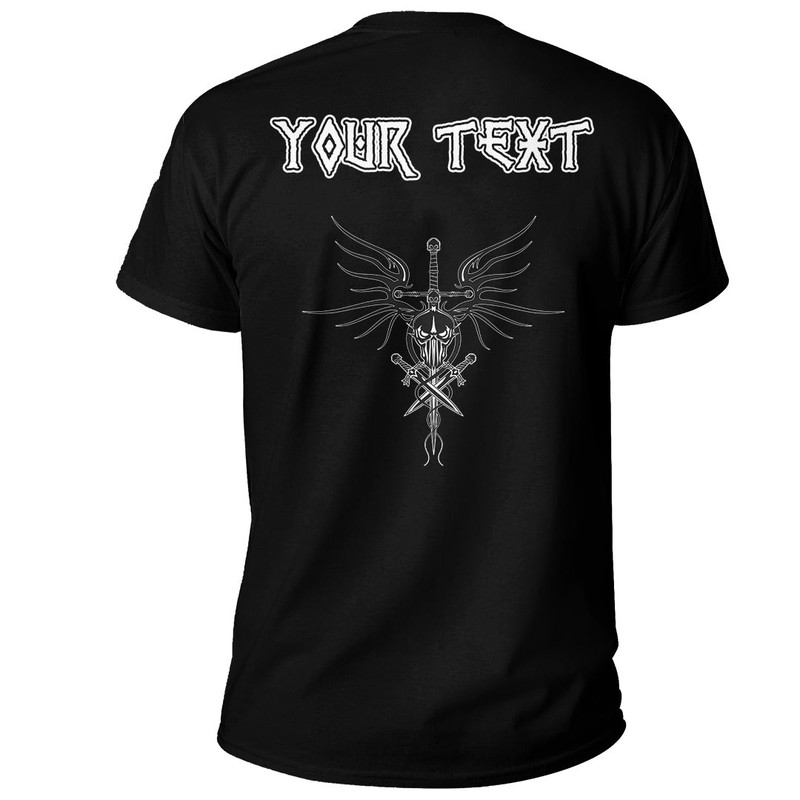 Custom The Head Of The Demon With Sword Basic TShirt Viking T Shirt For Men Women