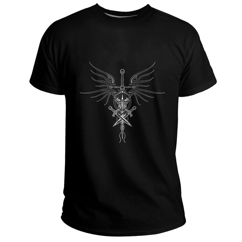 Custom The Head Of The Demon With Sword Basic TShirt Viking T Shirt For Men Women
