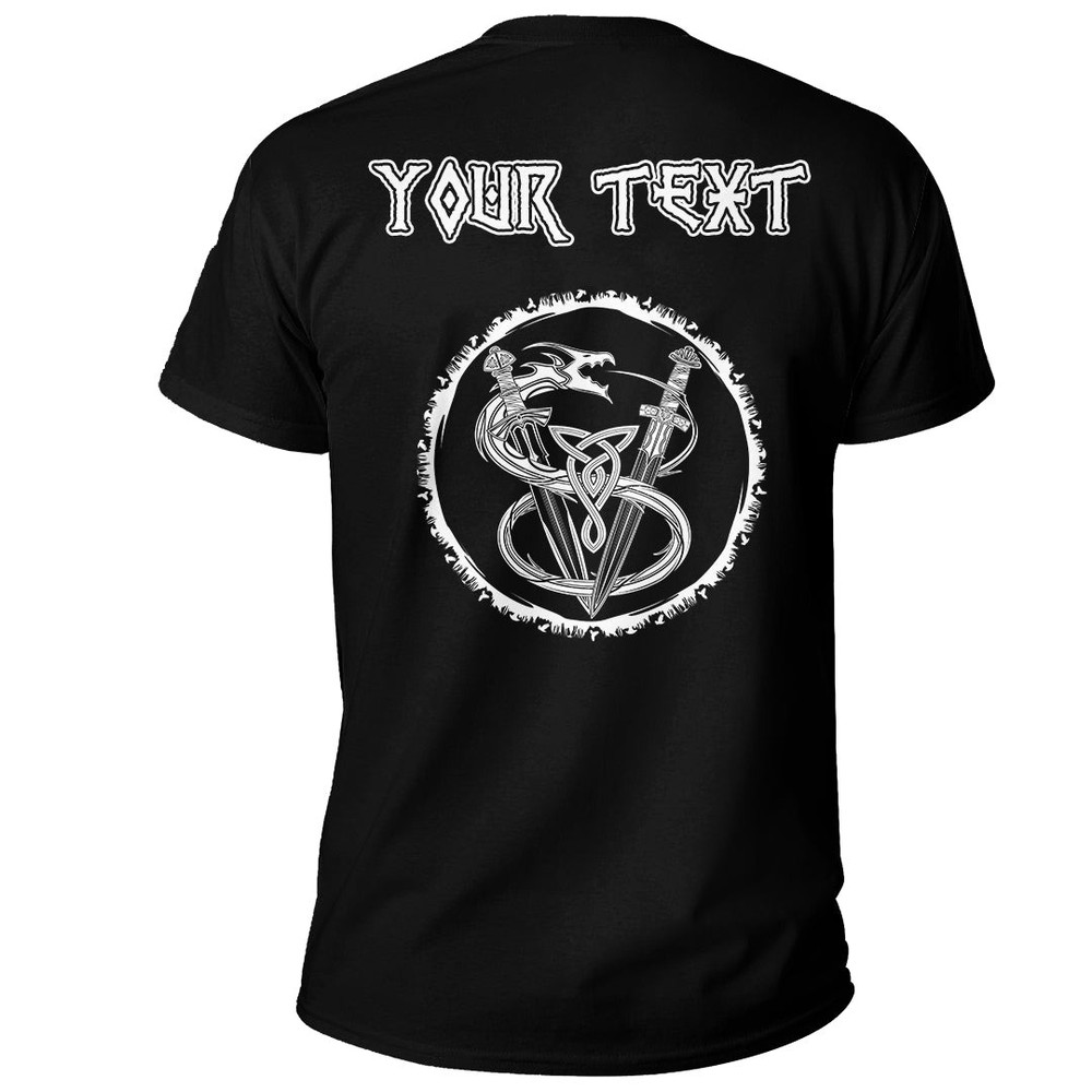 Custom The And Dragon Biting Tail Basic TShirt Viking T Shirt For Men Women