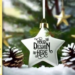 christmas snowflake ornament mockup vol-45
