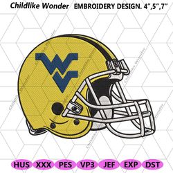 west virginia mountaineers helmet machine embroidery design.