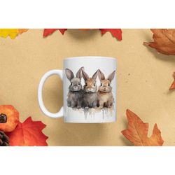 rabbit mug rabbit gift idea hare mug watership down style gift watercolor rabbit wall art gift idea bunny mug bunny gift
