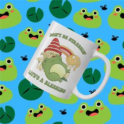 frog mug ceramic frog lover gift idea for her funny frog gift cottagecore mushroom mug funny novelty gift retro frog toa