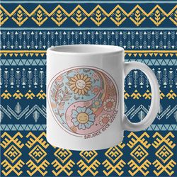 mystical boho mug magical mug boho distressed mug goth mug gothic gift positive mug yin yang mug witchcraft spiritual gi