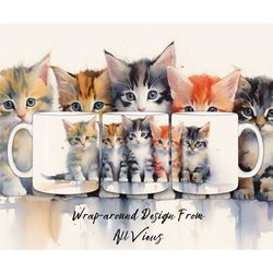 cat mug kitten gift mug cat lovers gift kitten cute mug gift idea coffee lover gift idea watercolor design mug pet lover