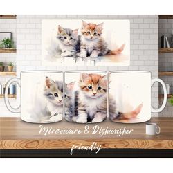 cat mug kitten gift mug cat lovers gift kitten mug cute mug gift idea coffee lover gift idea watercolor mug pet lover gi