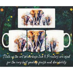 elephant mug baby elephant cute gift idea mug animal lovers mug wildlife gift idea watercolor elephant wall art elephant