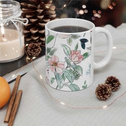 floral mug flower mug gardener gift idea mug botanical mug gardening gift mug wildflower mug mothers day gift for her
