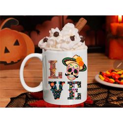 halloween mug for halloween gift for her autumn mug gift day of the dead mug spooky gift fall mug seasonal gift coffee m