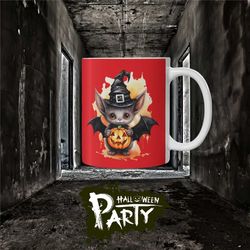 halloween mug halloween gift spooky pumpkin mug bat mug spooky gift fall seasonal mug seasonal coffee lover mug gift ide