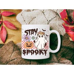 halloween mug halloween gift spooky ghost mug spooky gift fall gift ceramic mug fun mug retro gift seasonal coffee lover