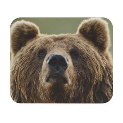 grizzly bear mouse pad, funny rectangle mousepad, meme desk decor, funny gaming mouse pad, unique desk mat