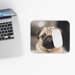 funny pug dog mouse pad, funny rectangle mousepad, meme desk decor, funny gaming mouse pad, unique desk mat