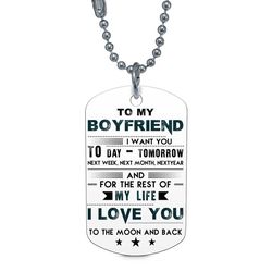 Dog tag to my boyfriend gift, christmas gift, valentine gift, anniversary gift, necklace gift