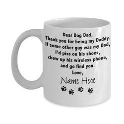 Christmas Gift for Dog Lover, Dear Dog Dad, Personalized Dog Dad Mugs, Custom Pet Coffee Mug, Dog Photo Mugs, Dog Lover
