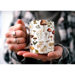 mushroom pattern garden coffee mug | boho cottagecore mug | beautiful watercolor design | nature inspired | best friend