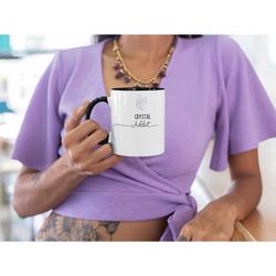 crystal addict mug birthday gift for her witchy coffee cup crystal lovers gift healing energy cup  witchy coffee