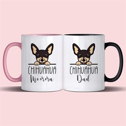 chihuahua mum and dad mug gift set 11oz