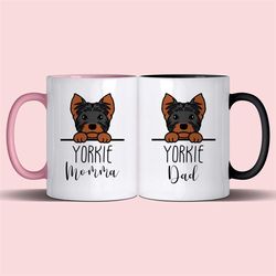 yorkie yorkshire terrier dog mum and dad 11oz mug gift set