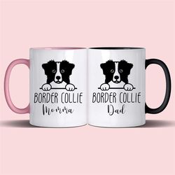 border collie dog mum and dad 11oz mug gift set