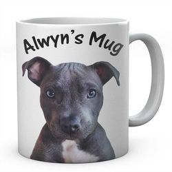 staffordshire blue bull terrier mug, funny staffy mugs, staffy gifts novelty cute dog gifts for him or her coffee tea cu