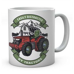 farmer gifts | tractor mug | personalised easily distracted by tractors mug | gift for farmer | farming gift