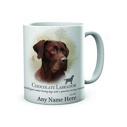 personalised howard robinson chocolate labrador dog image on ceramic tea/coffee mug ideal gift