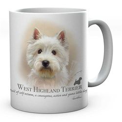personalised west hightland terrier dog image on ceramic tea/coffee mug ideal gift