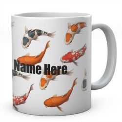 koi carp personalised mug novelty coffee tea ceramic mug present fishing gift idea secret santa
