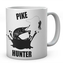 Pike Hunter Fishing Mug Novelty Coffee Tea Ceramic Mug Present Fishing Gift Idea Secret Santa