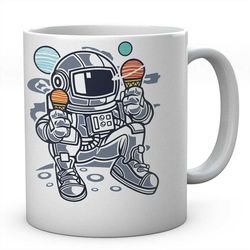 astronaut ice cream space personalised ceramic tea/coffee mug ideal gift- space mug - spaceman mug - ice cream mug