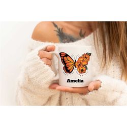 personalized august birth flower mug birth flower gifts birth flower cup birth flower for bridal party birth flower mug
