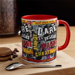 artistic abstract motivation mug, art creator coffee mug, streetwear graffiti tea cup, gift for art lover, graphic desig