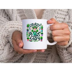 crazy plant lady coffee mug, plant lady tea cup, house plant mug, plant lady gift, plant addict, monstera mug, houseplan