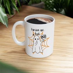cute boo ceramic mug 11oz, cute ghost mug, halloween coffee mug, ceramic mug, funny coffee cup, tea cup