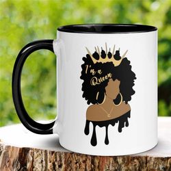 black girl magic mug, black queen mug, melanin drippin, black girl mug, black woman coffee mug, african american mugs, b